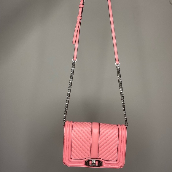 Chevron Quilted Love Crossbody Small Bright pink Rebecca Minkoff - Picture 3 of 6